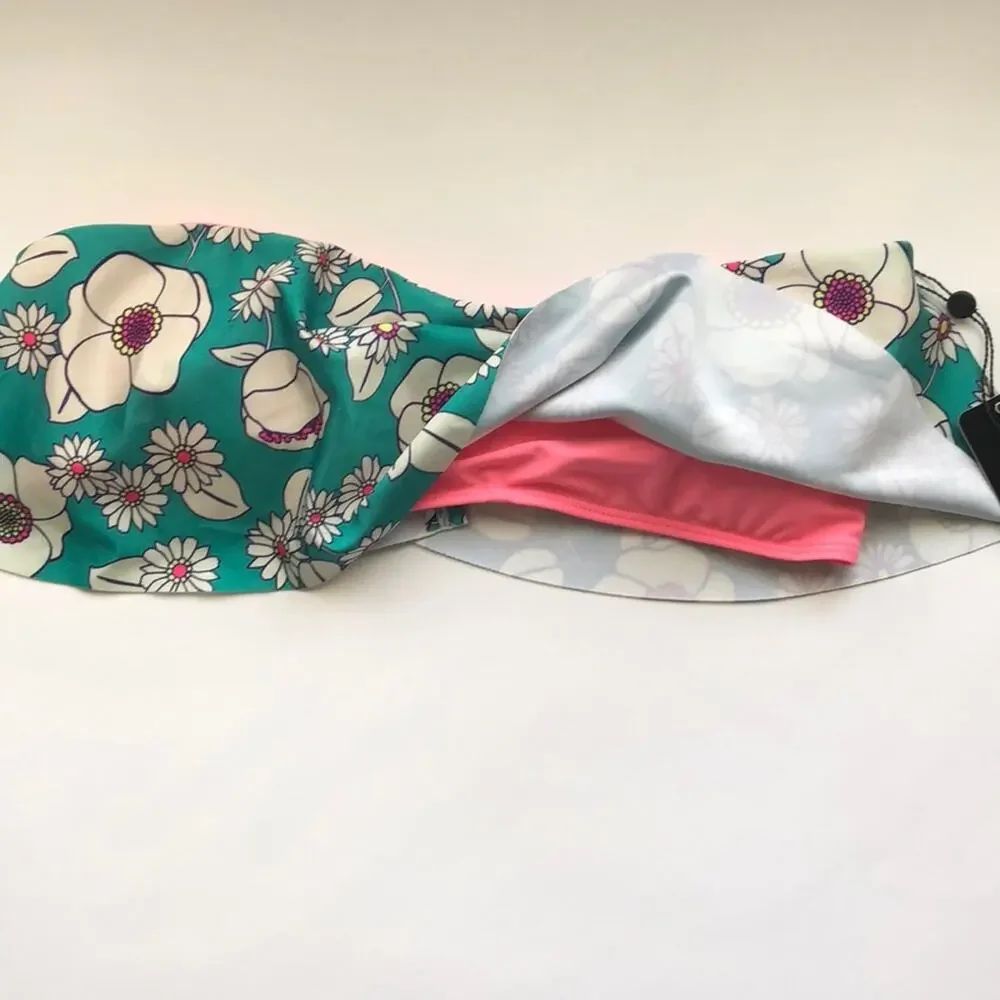 NWT Wildfox 60s Floral Swim Bandeau Top Size S